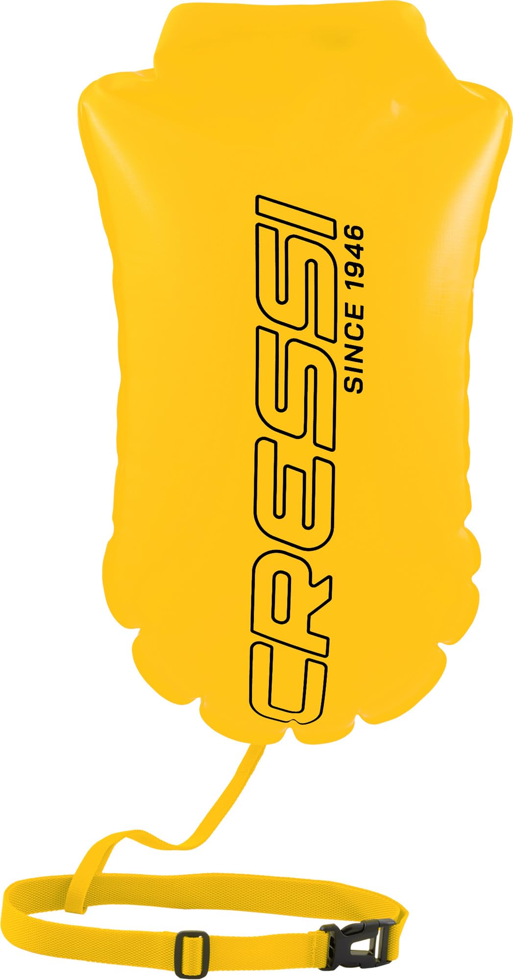 Cressi Glide Swim Buoy - 28 L, Yellow - High-Visibility Tow Float for Open Water Swimming - Dry Storage Compartment - Quick-Inflate Valve with Cap for Swimming Floats