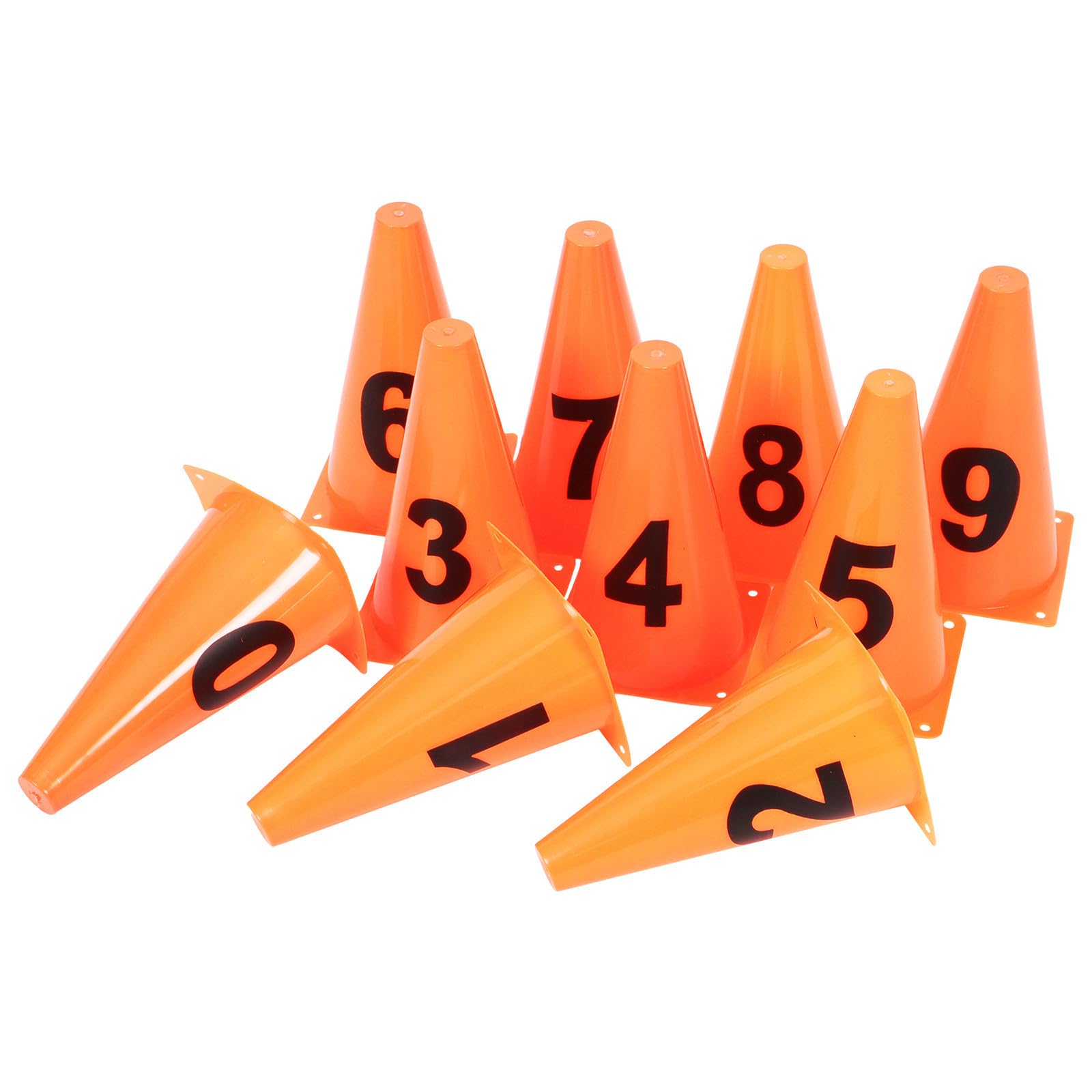 Conos Visibles en Césped de Plástico Numerados Resistentes al Viento para Entrenamiento de Fútbol y Baloncesto Ideales para Práctica al Aire Libre