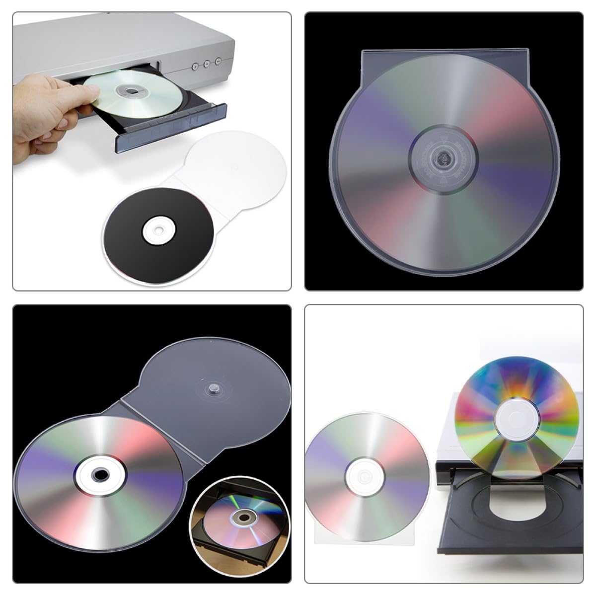 LALAFINA 50 Pezzi Custodie per CD in Plastica Trasparente Semitonde, Custodie Porta Dvd Resistenti per Protezione e Organizzazione Dischi, per Casa e Ufficio