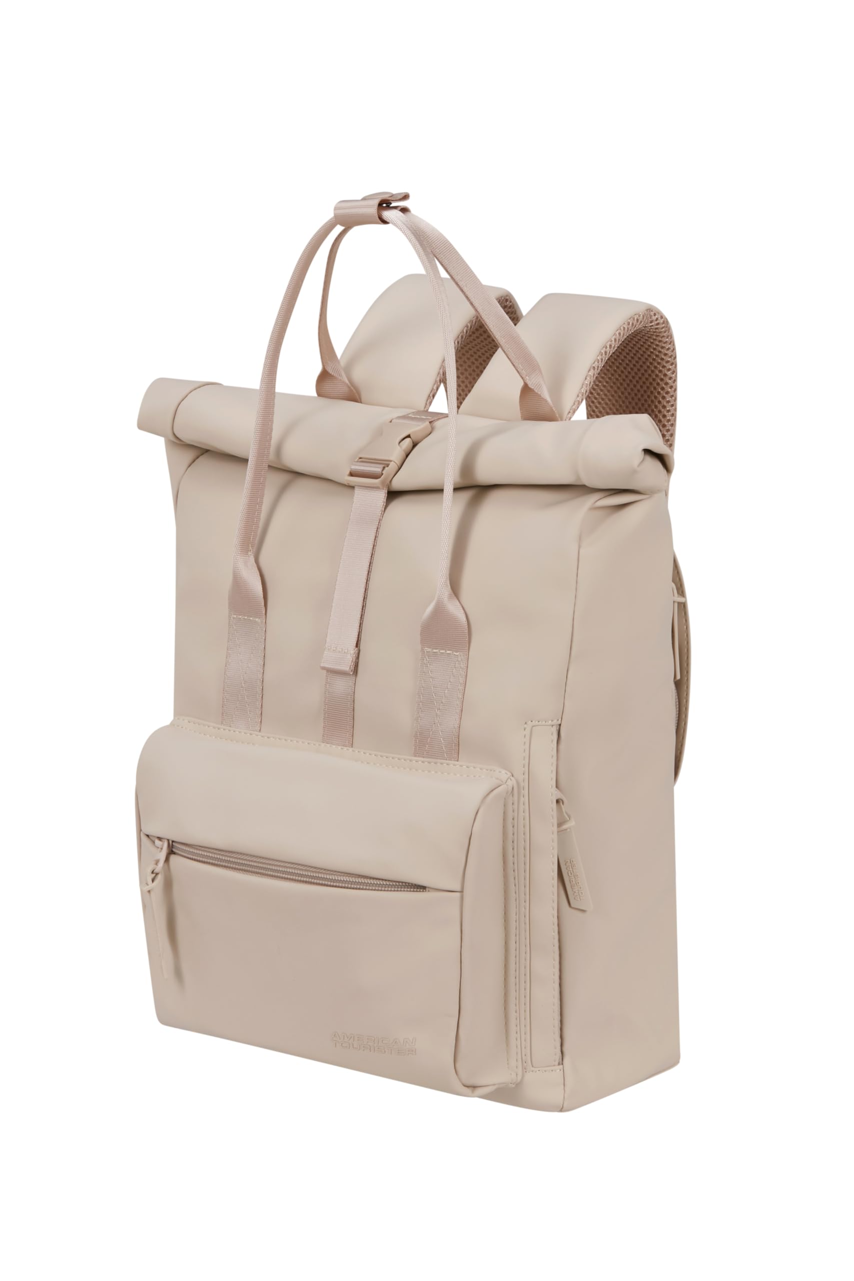 American Tourister Urban Groove UG16 Mono - Women's Backpack, Water-Repellent, Casual Backpack for Everyday Use with Hidden Back Pocket, 17L, Beige