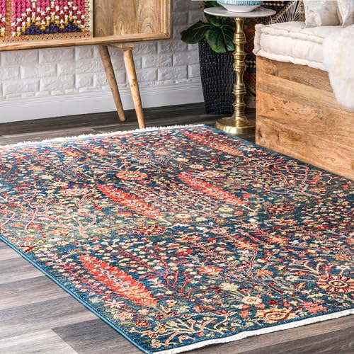 nuLOOM Dasilva Tribal Fringe Area Rug, 4x6, Blue
