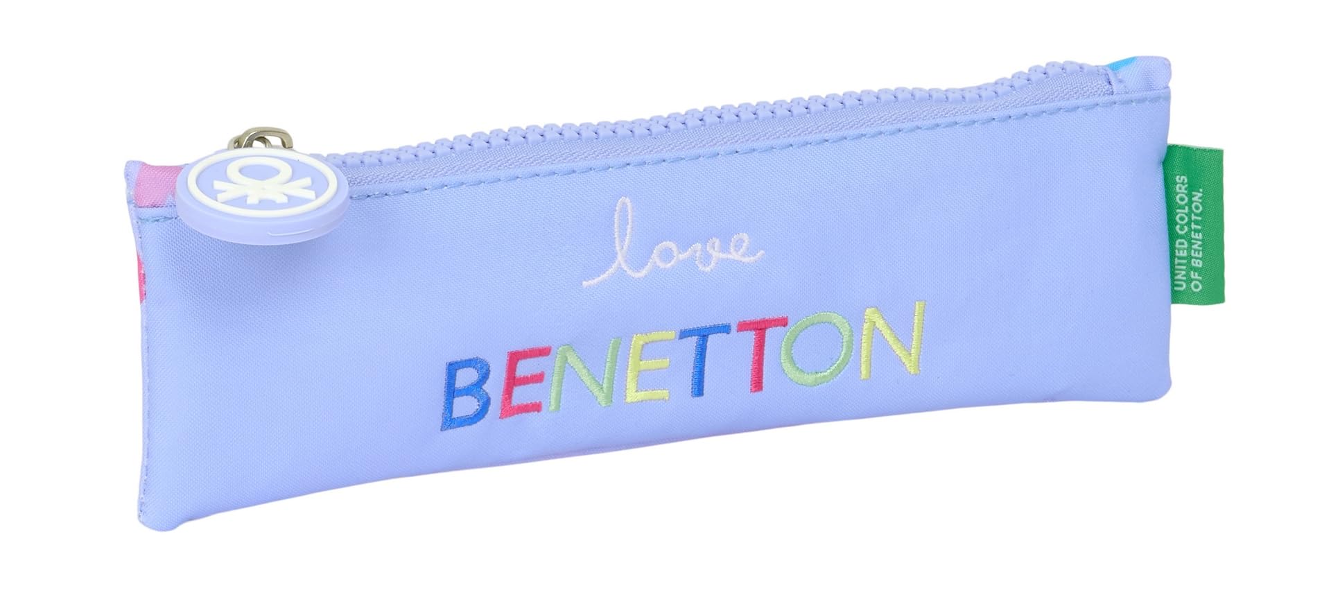 Safta BENETTON LILA - School Pencil Case, Children's Pencil Case, Child, Ideal for Children from 5 to 14 Years, Comfortable and Versatile, Quality and Resistance, 20 x 60 cm, lilac, M, Casual