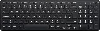 Perixx PERIBOARD-733 Kabellose USB-Tastatur mit Hintergrundbeleuchtung, X-Typ-Scherentasten, große Druckbuchstaben, weiße Hintergrundbeleuchtung, schwarz, UK Englisch