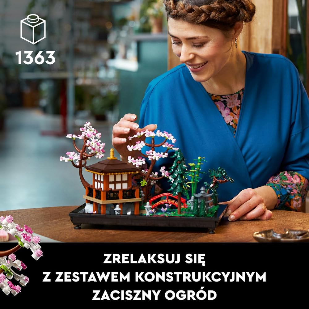LEGO Icons Zaciszny ogród 10315 | Dekoracja do domu, zestaw konstrukcyjny dla dorosłych, prezent dla dorosłych, dla kobiet i mężczyzn, 1363 elementy