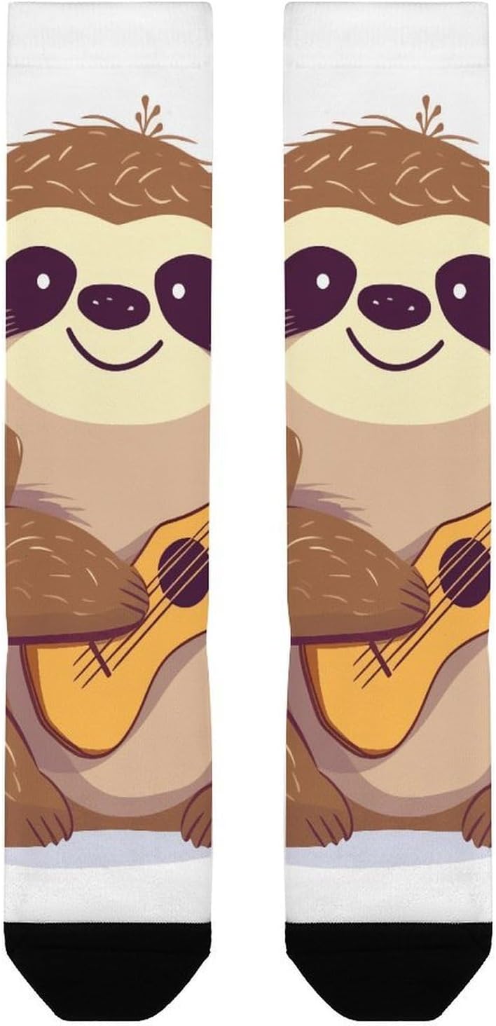 Cute Sloth Compression Socks for Women Men Comfort Over The Calf Socks Moisture Wicking Breathable Athletic Sock