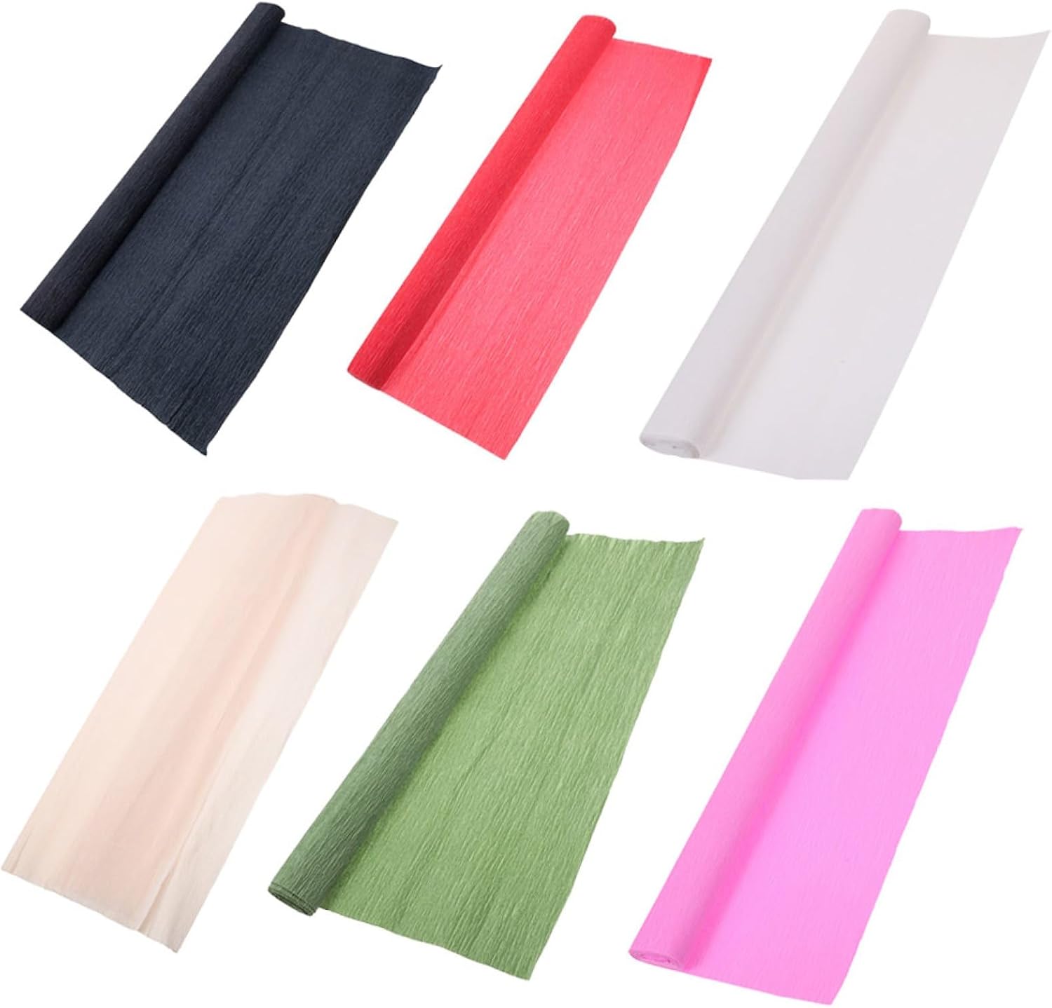 Colorful Craft Crepe Paper Rolls for DIY Flower Making, 6 Rolls