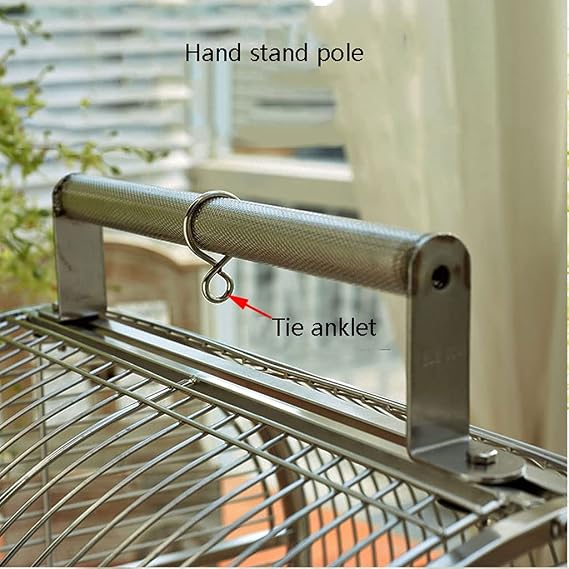 Flight Cage Household Parrot Bird Cage Stainless Steel Bird Cage Tiger Skin Black Phoenix Cage Stand with Portable for Small Birds Bird Cage (Color : A)