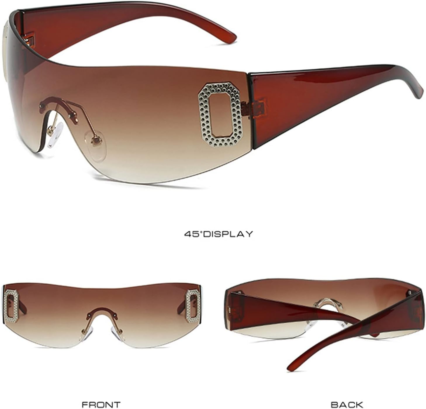 Sunglasses Retro Street Shooting Sunglasses Sport Cycling Sun Glasses(Brown)