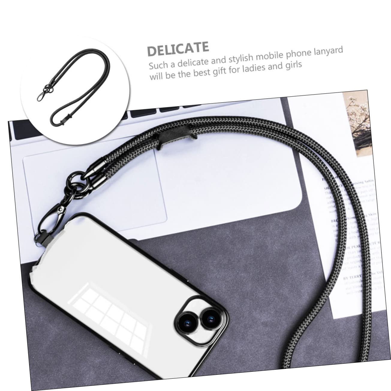 DOITOOL 5 Piezas Cuerda para Teléfono de Trenzado Correa de Cuello Resistente y Decorativa para Smartphones Cuello o Muñeca Clásico de Grosor