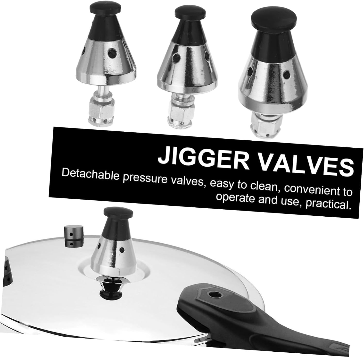 3sets Pressure Pot Components Pressure Cooker Exhaust Accessories Safety Release Valve Heat Resistant Wide Model Compatibility