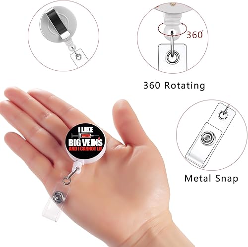 Vista 7 de 15 carretes retráctiles para insignias, soporte para tarjetas de identificación, clip retráctil, accesorios de carrete de insignia de enfermera