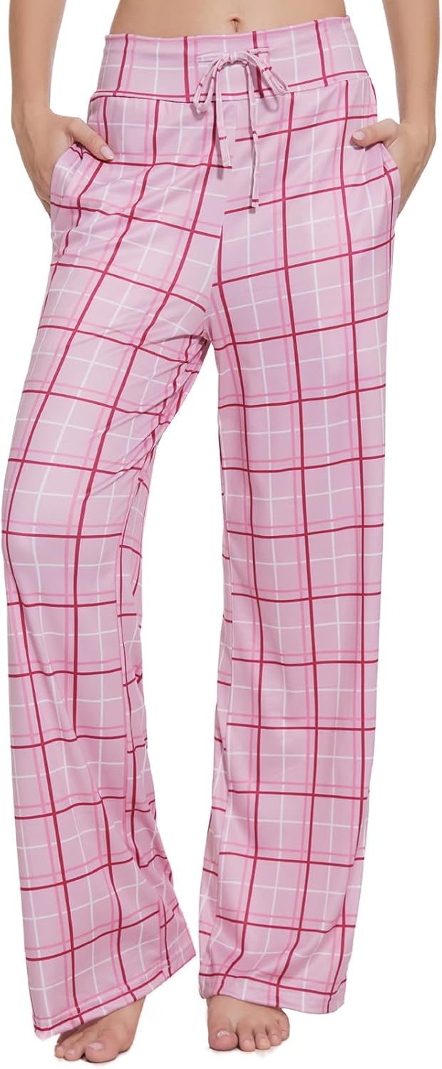 ccko Women's Comfy Casual Stretch Pajama Pants Tie Dye Drawstring Palazzo Lounge Pants Wide Leg for All Seasons