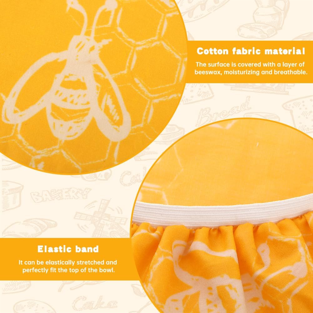 Reusable Cloth Bowl Covers, Bowl Covers, 100% Cotton, Elastic Cotton Cloth Sourdough Cover - Shower Caps for Sourdough Bread Bowls Covers (COLOR:orange)