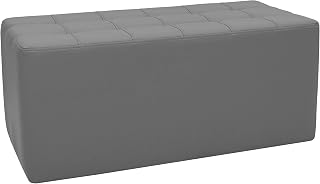 Factory Direct Partners Tufted Rectangle Accent Ottoman Bench; Beautifully Upholstered Furniture for Modern Home, Office, Library or Waiting Area; Seating, Footstool, Table Use - Gray, 14046-GY