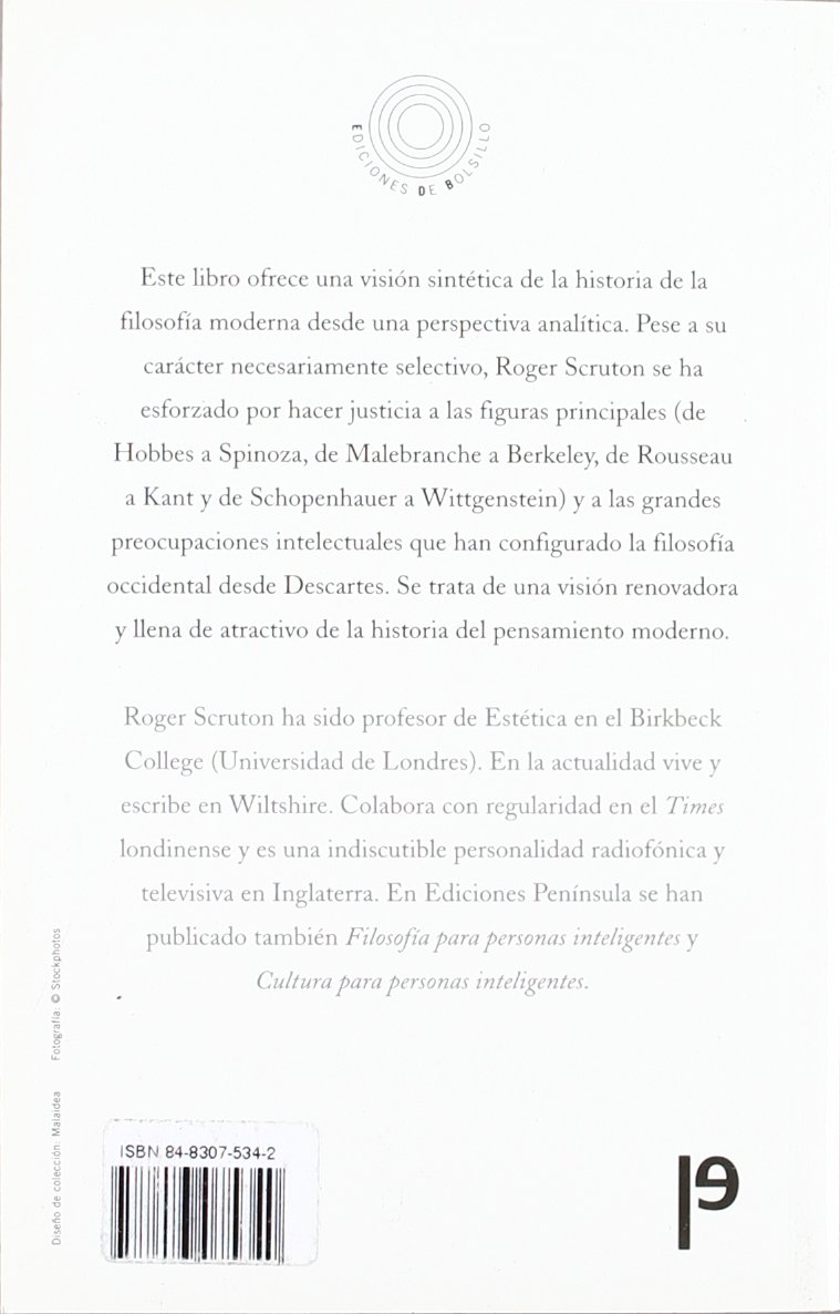 Historia de la filosofía moderna (EDICIONES DE BOLSILLO)
