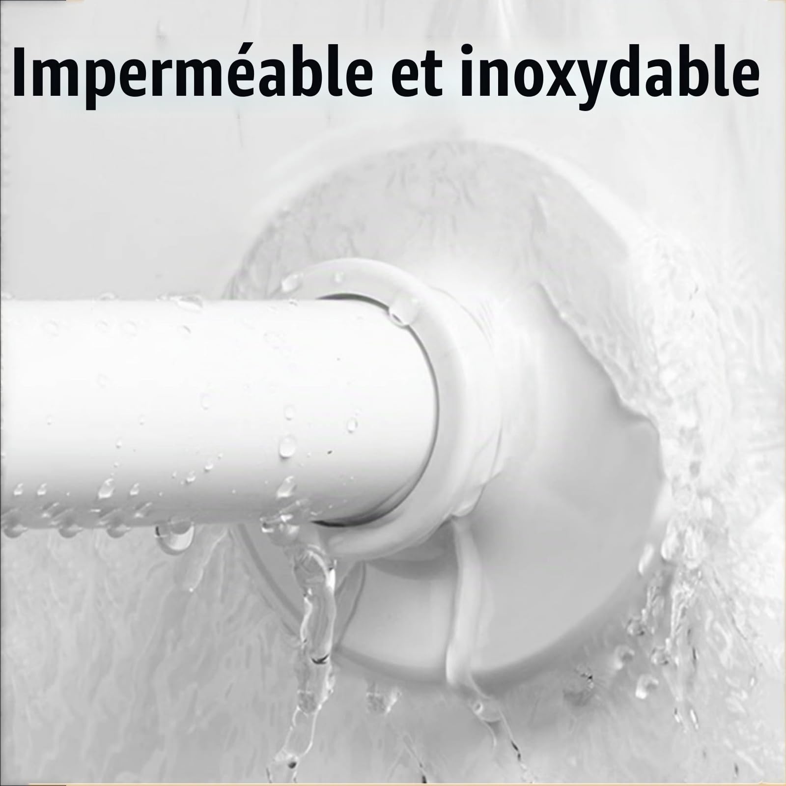 Tringle Douche Angle, Tringle pour Douche Arrondie, Barre De Douche en Forme De L Extensible en Acier Inoxydable, sans Perçage/Forage, 90-130x90-130cm, pour Salle De Bain, Douche, Blanc