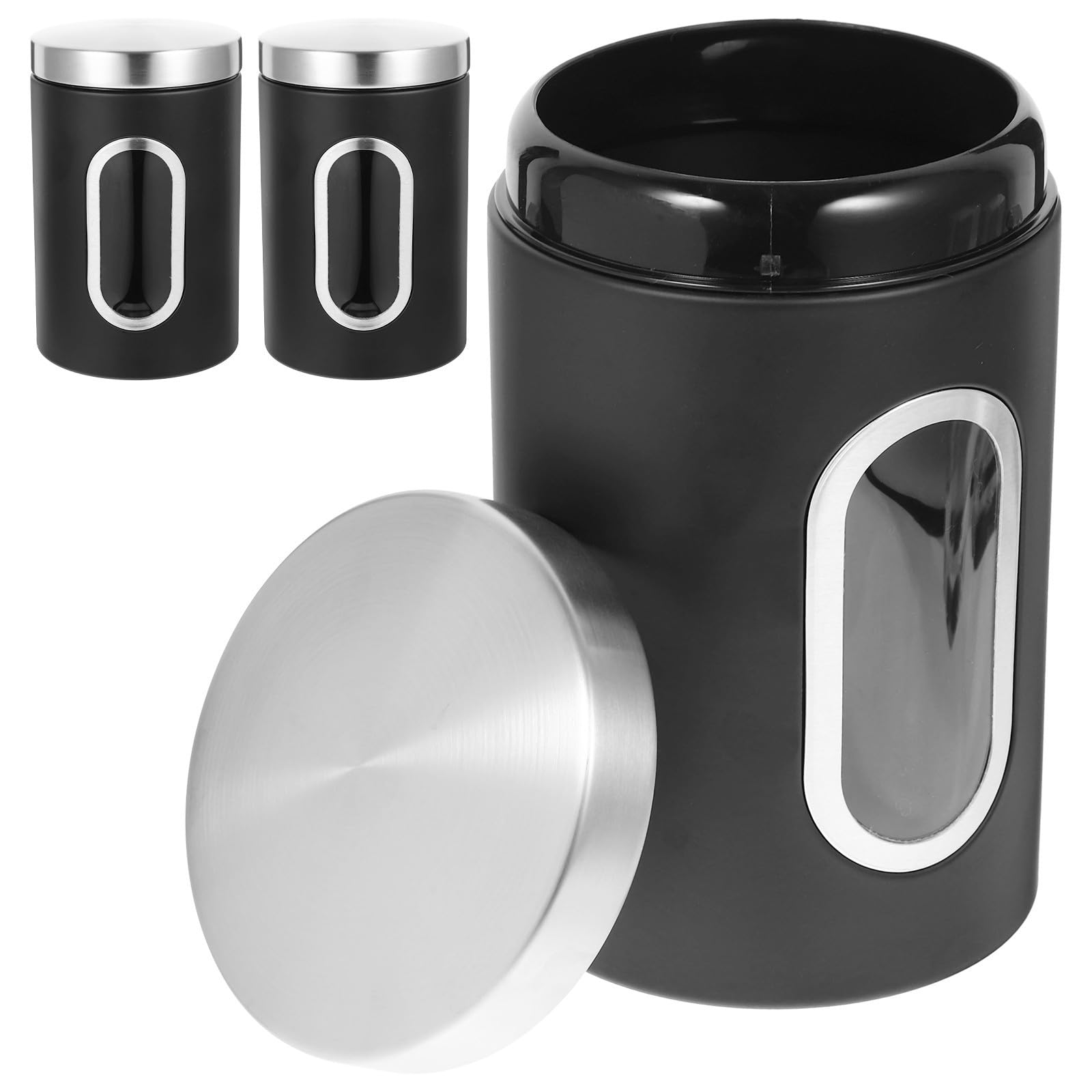ABOOFAN 3 Pezzi Barattolo Alimenti in Acciaio Inox, Ermetico, Argento