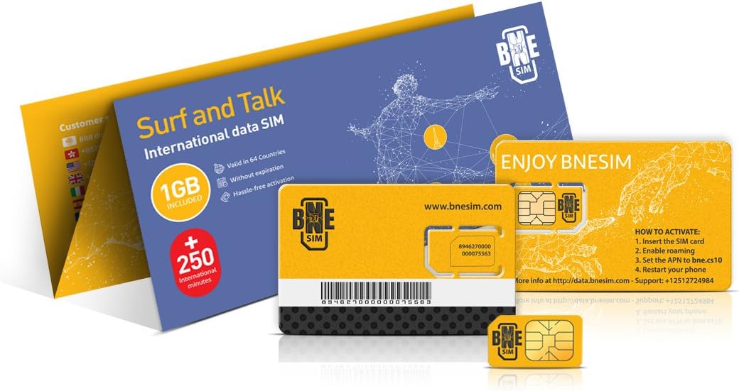 Surf and Talk with 1GB of data in 64 Countries and 250 international minutes of call