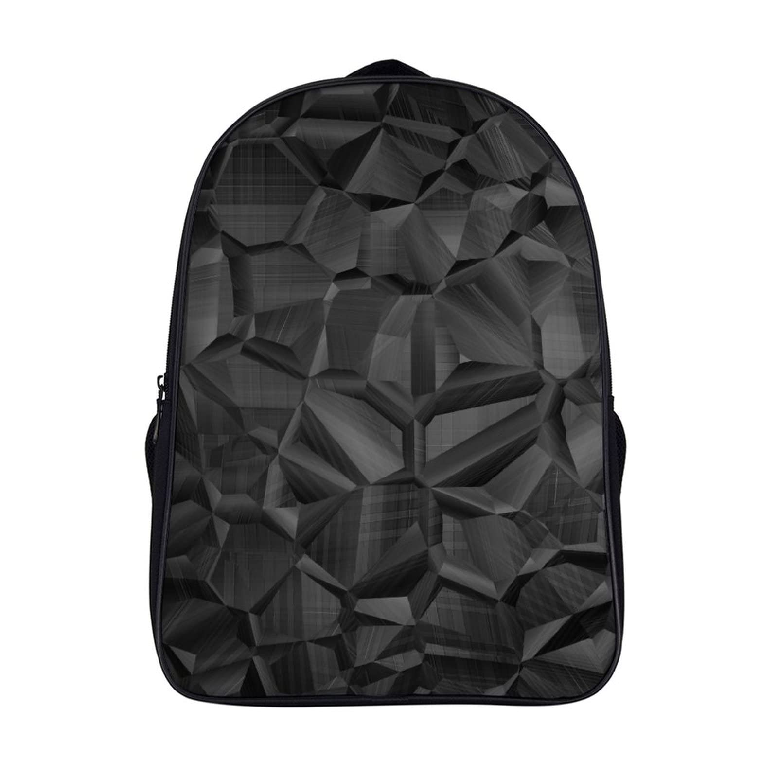 Sac à dos 3D cool noir résistant aux déchirures pour étudiants et collégiens