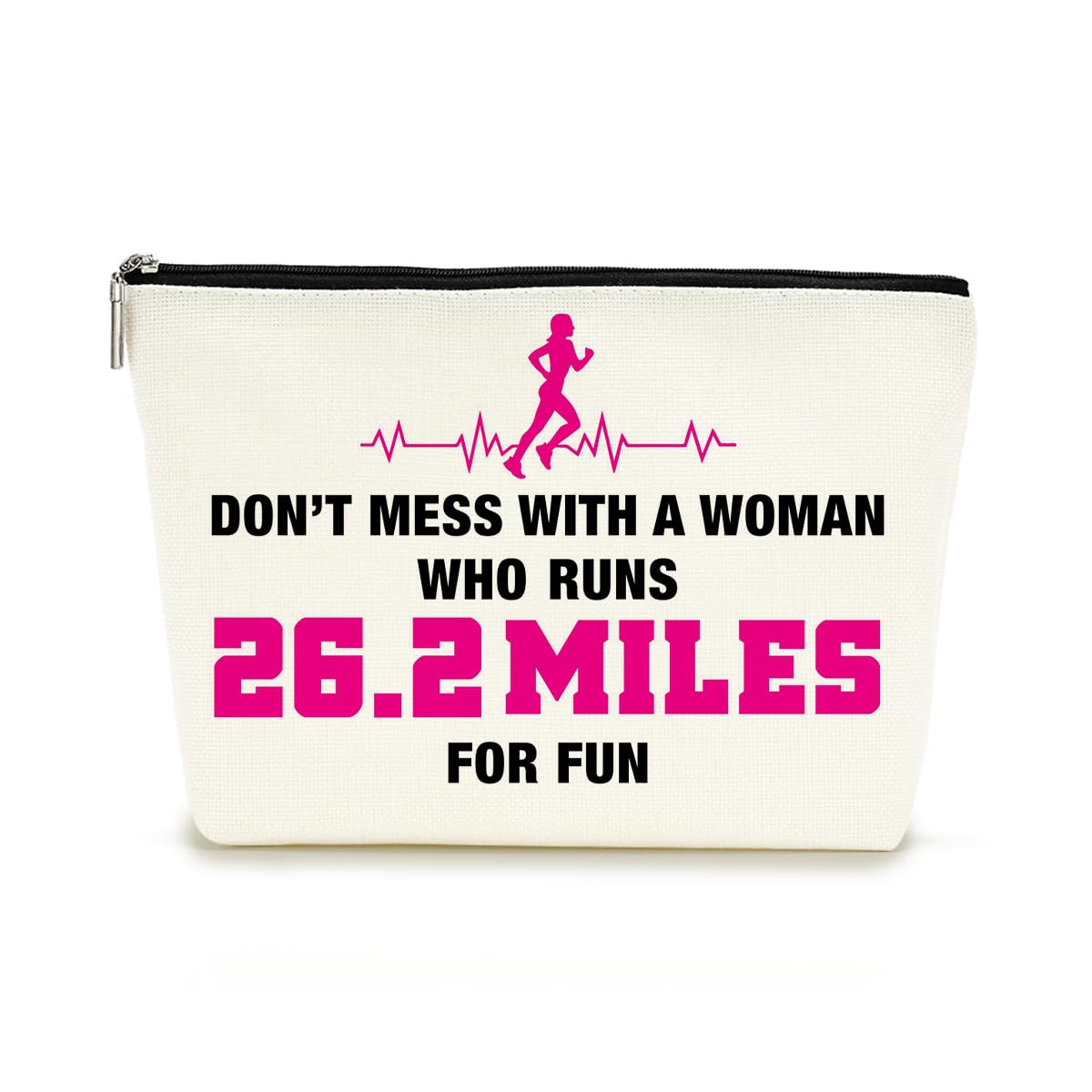 Decohim Inspirational Makeup Bag Cosmetic Bag Travel Pouch Marathon Runner Gifts for Women Birthday Christmas Graduation Gifts for Running Lover Runner Friend Bestie Don't Mess With A Woman