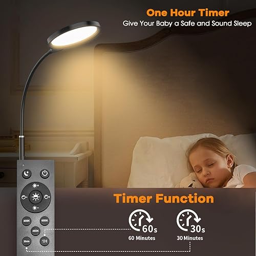 Miniatura 5 de Lámparas de pie LED con control remoto regulable, cuidado de los ojos, lámpara de lectura de pie para sala de estar, dormitorio, oficina