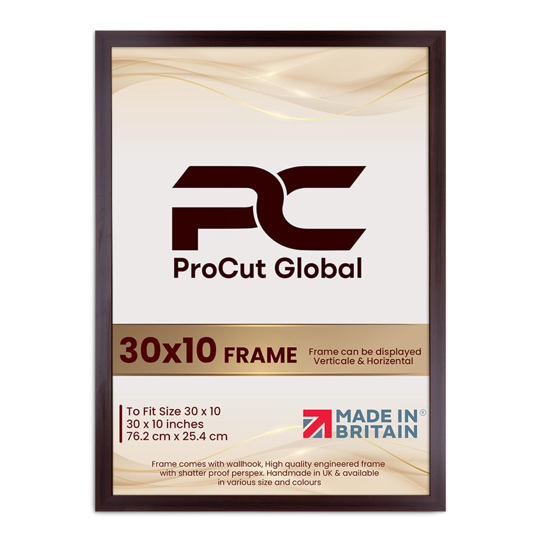 Procut Global 30X10 Rose Wood Picture Frames - Modern Wooden Photo Frame with Shatterproof Perspex for Wall or Tabletop - Perfect for Posters, Certificates, Prints - Sizes & Colors Available