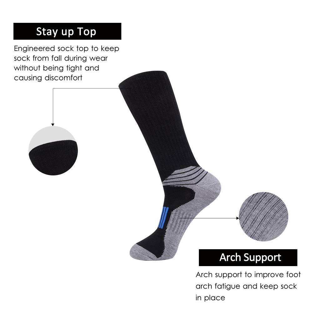 JOYNÉE Calcetines deportivos para hombre para correr y entrenar, paquete de 6 - Negro -