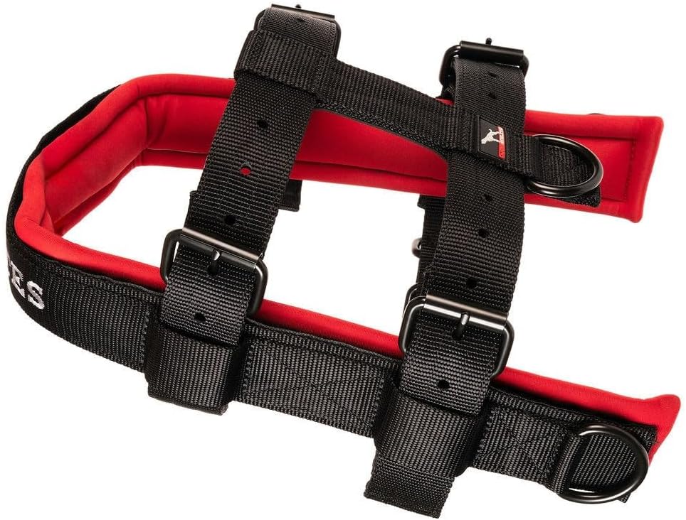 Canine Athletes Elite-HD V3 Heavy Duty Working Dog Weight Drag Pulling Harness w/Tracer, Strength Training (Medium)