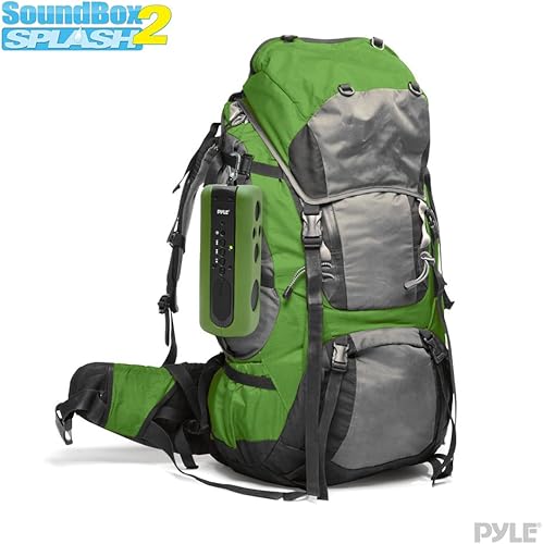 Miniatura 3 de Pyle Sound Box Splash - Altavoz portátil deportivo, inalámbrico, resistente al agua, compatible con Bluetooth, audio estéreo con conector de entrada