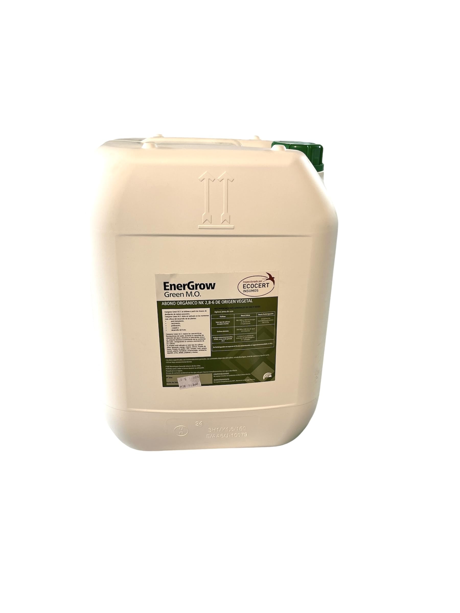Abono líquido ecológico 20 L. Fertilizante a base de materia orgánica para riego. Energrow green mo.