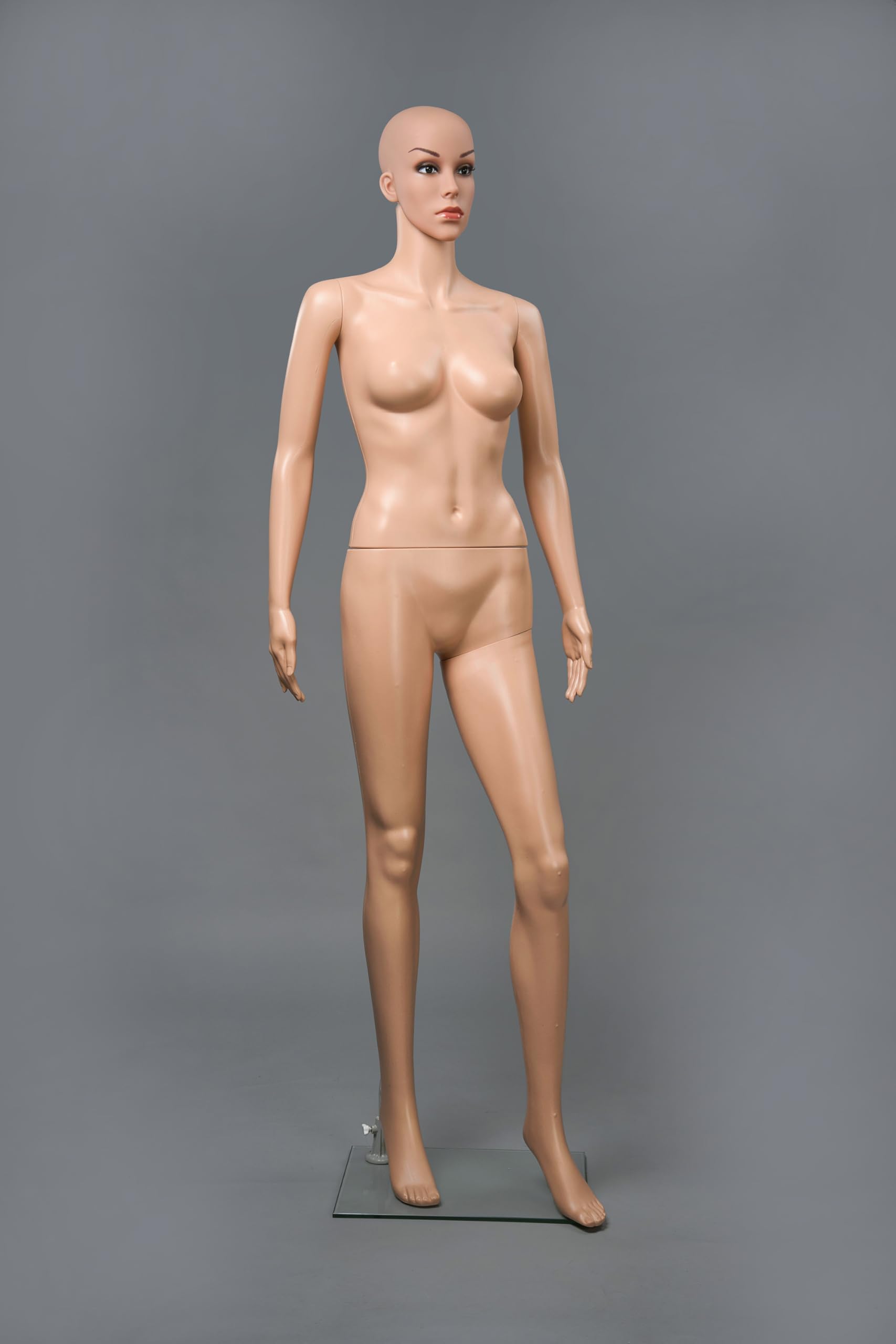 Damen-Schaufensterpuppe Schaufensterfigur Hautfarben mit Glasplatte