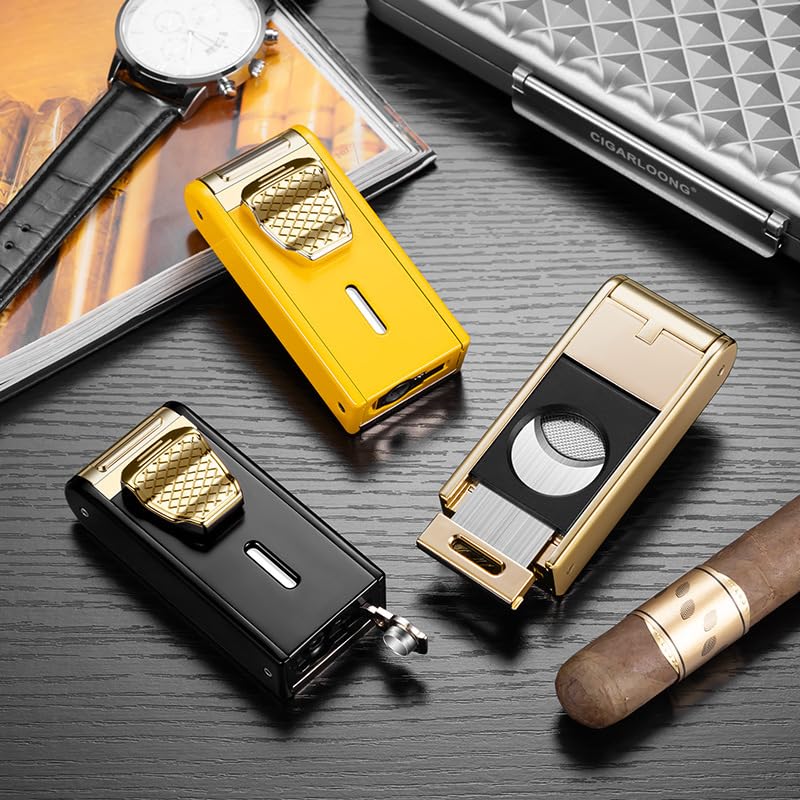 Encendedor antorcha cortador cigarros azul miniatura 4