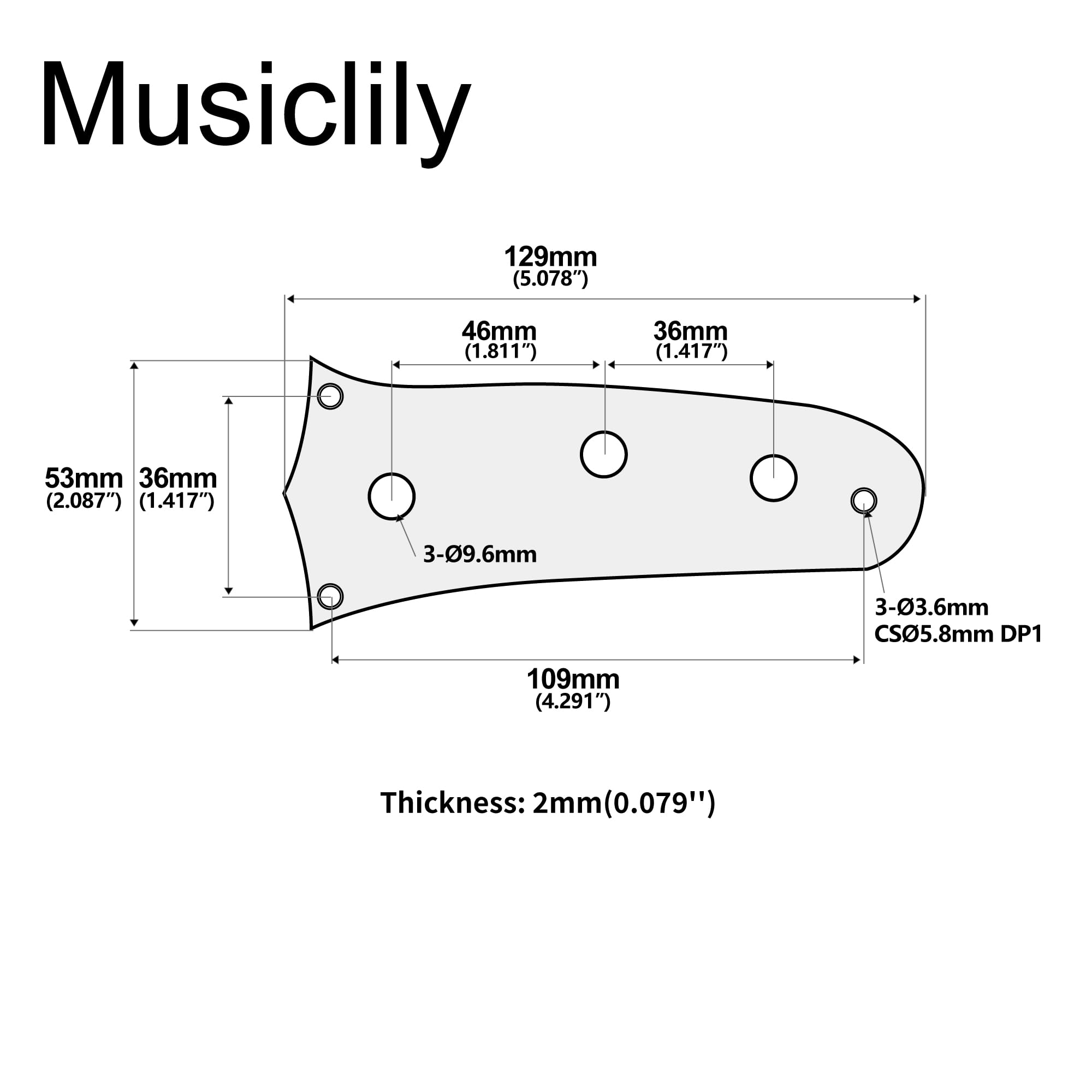 Amazon | Musiclily Pro ムスタング用コントロールプレートスチール製 