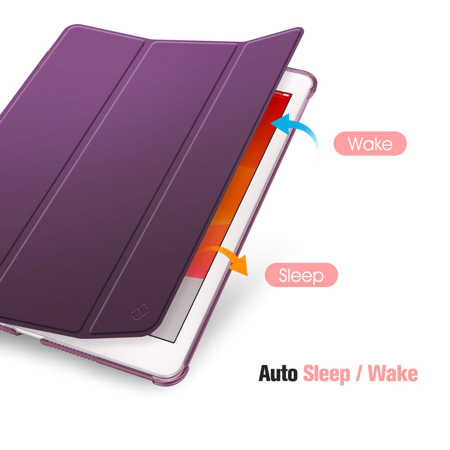 FINTIE Custodia per iPad 10.2 Pollici 9a / 8a / 7a Generazione (2021 2020 2019) con Built-in Pencil Holder - Sottile Leggero Semi-Trasparente Cover Case con Auto Sveglia/Sonno, Viola