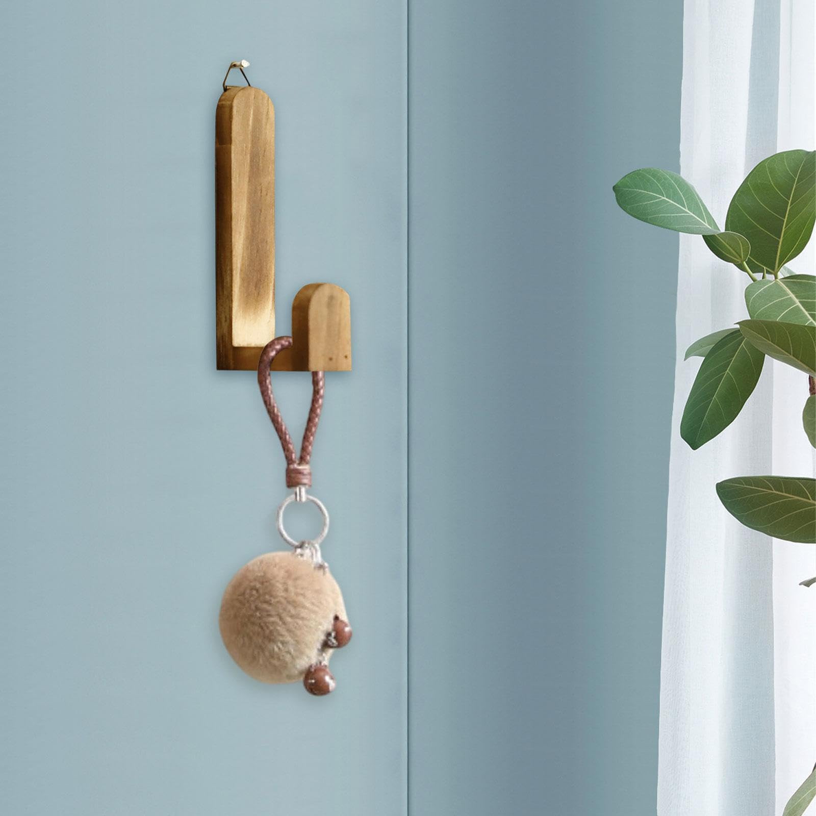 Wooden Coat Hook Storage Hanger Garage Extension Cord Cable Wall Mount Wall Hook Hanging for Patio Ropes Garden Shed Bathroom