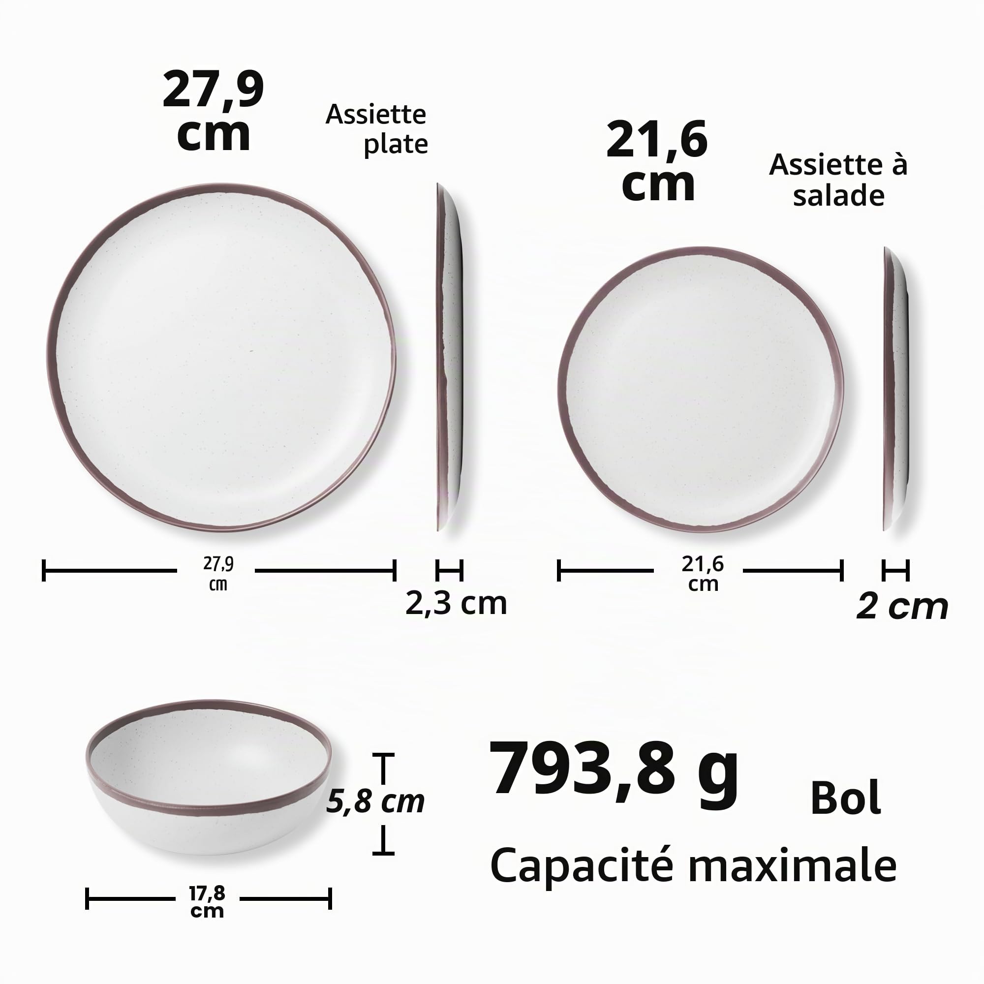 Service de table de camping pour 6 personnes, 18 assiettes en mélamine au design vintage, service combiné d'extérieur pour fête de jardin, pique-nique et caravane, service de table pour 6