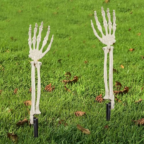 AOFOX Halloween Realistic Skeleton Stakes Zombie Ghost Arm Stake Separated Plastic Skeleton Hands Yard Sign for Halloween Props (1 Pair) AOFOX Halloween Realistic Skeleton Stakes Zombie Ghost Arm Stake Separated Plastic Skeleton Hands Yard Sign for Halloween Props (1 Pair)