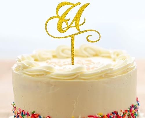 Miniatura 8 de Decoración de monograma de iniciales de boda, corona rústica, dijes de pastel de una sola letra, decoración de pastel de boda con inicial de