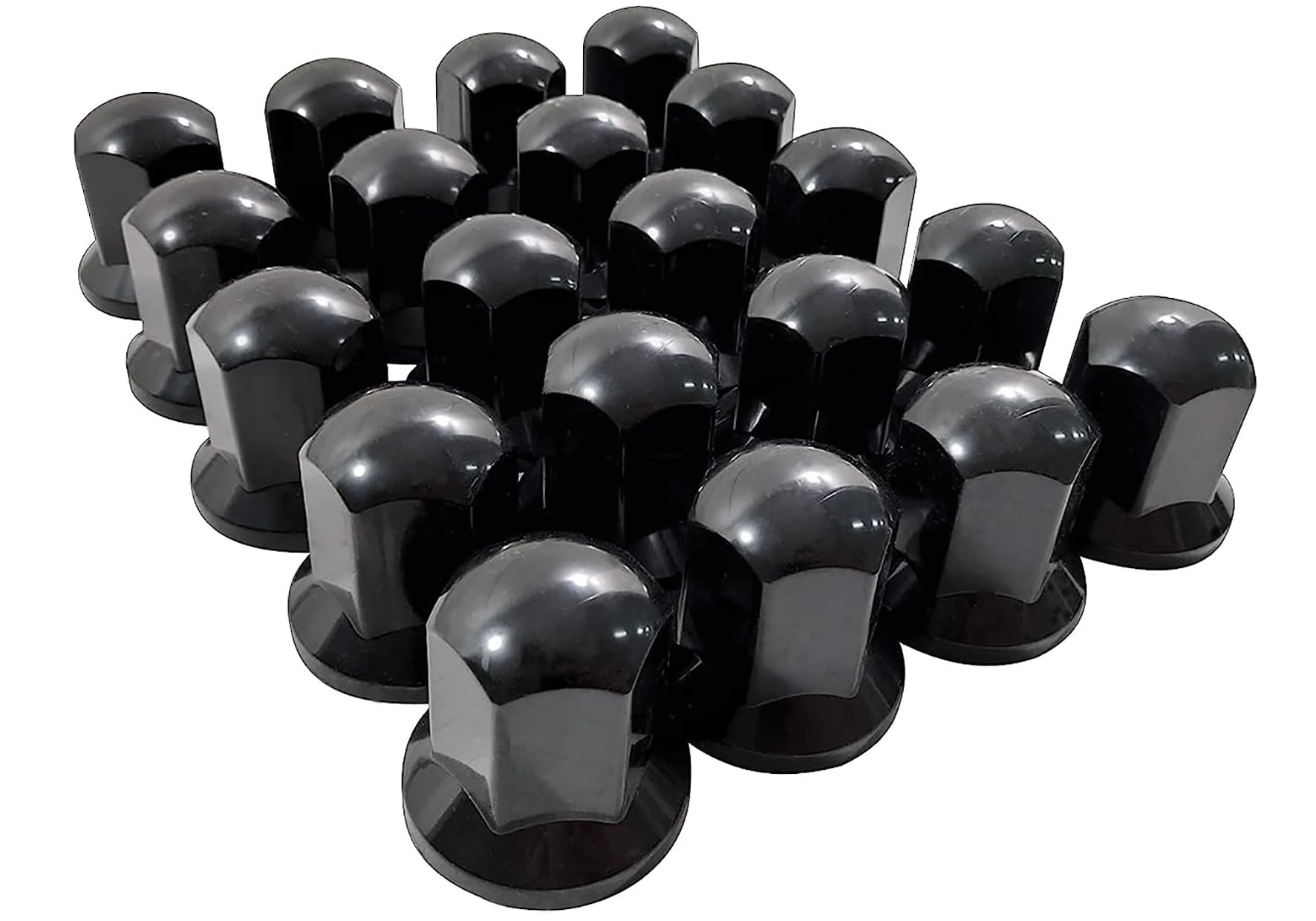100 tapas de plástico para tuercas de ruedas de camiones, remolques, 32 mm, color negro