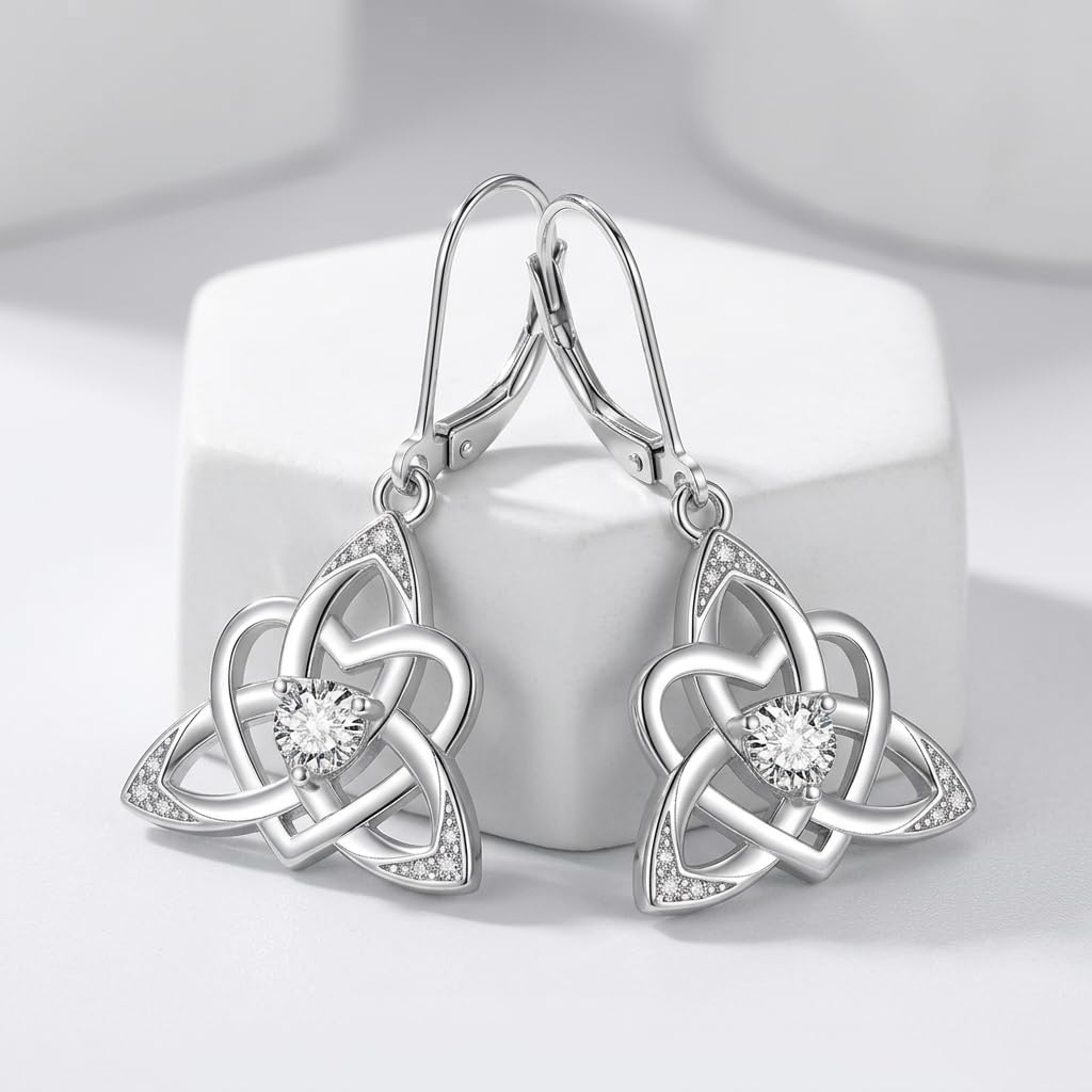 Keltische Knoten Ohrringe Damen 925 Sterling Silber Irischer Schmuck