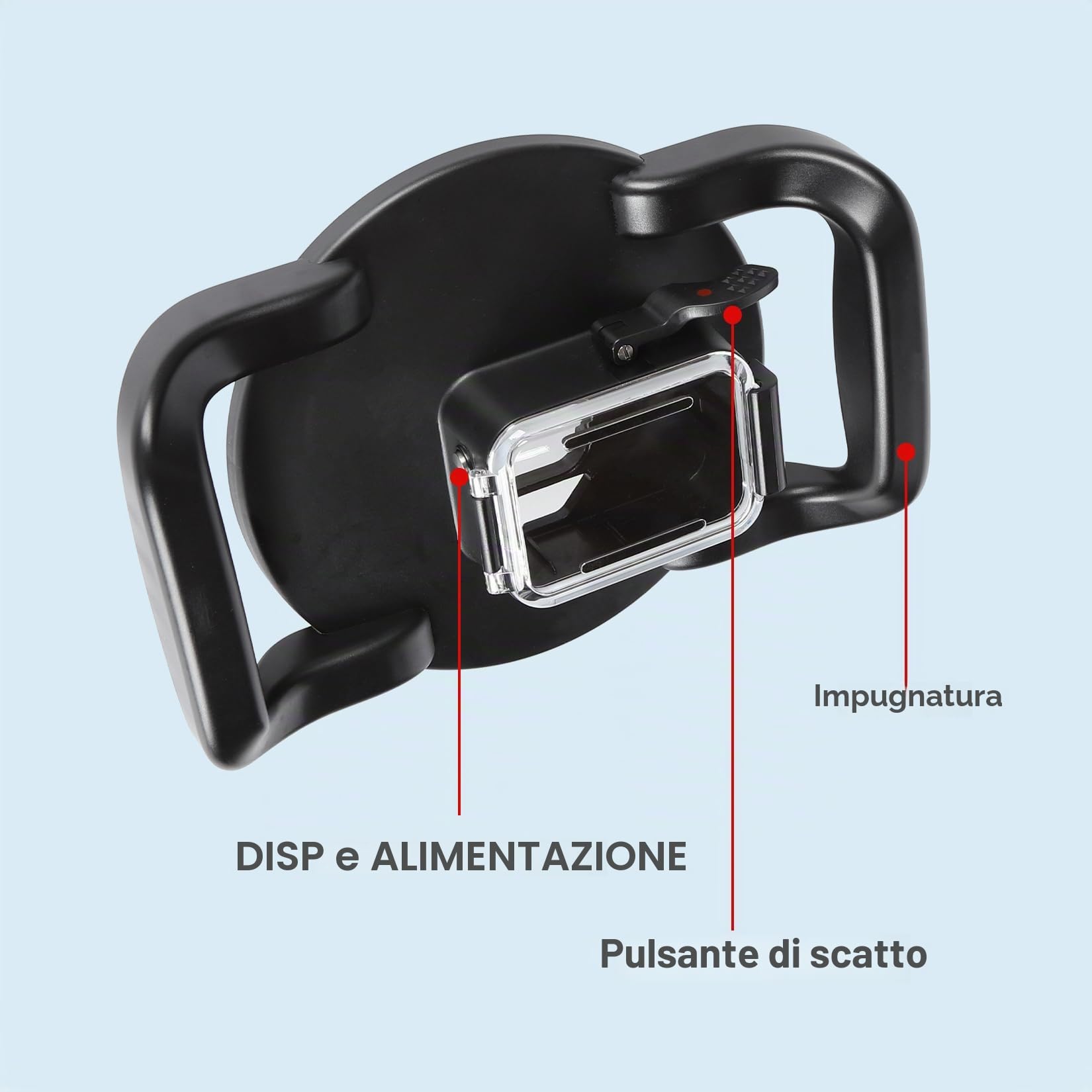 SHOOT Dome Port Custodia Impermeabile per Insta360 Ace Pro 2, Custodia Subacquea Resistente all'acqua 30M/98FT con Doppia Impugnatura per la Videocamera d'azione Insta360 Ace Pro 2