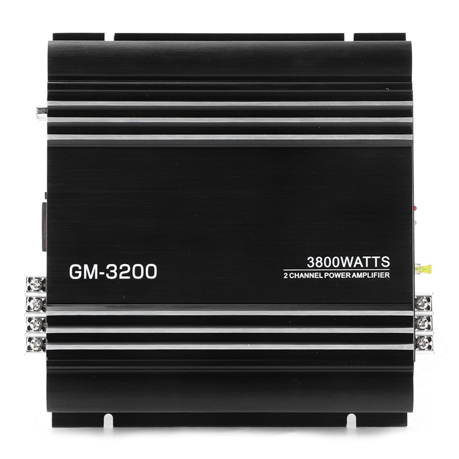 Amplificatore Auto 2 Canali - 3800W Amplificatore Di A 2 Canali 12V Amplificatore Stereo Hi-Fi Per Auto In Lega Di Alluminio Nero