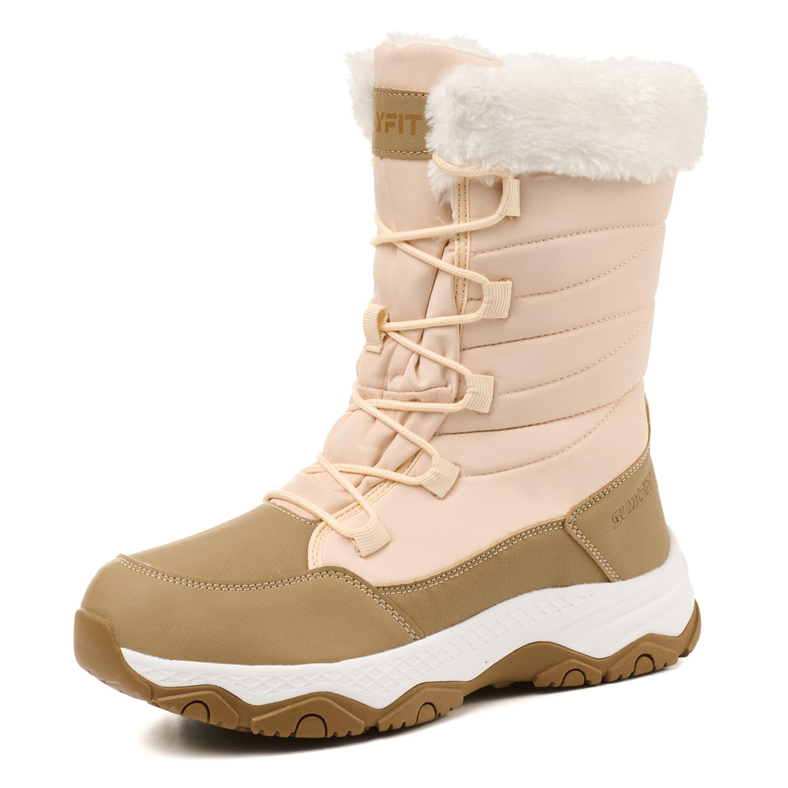 Snow Boots for Women Waterproof Mid-Calf Booties Winter Hiking Boot Durable Warm Fur Lined Boot Non-Slip Warm Climbing Shoes Walking, Cold Weather-image-45