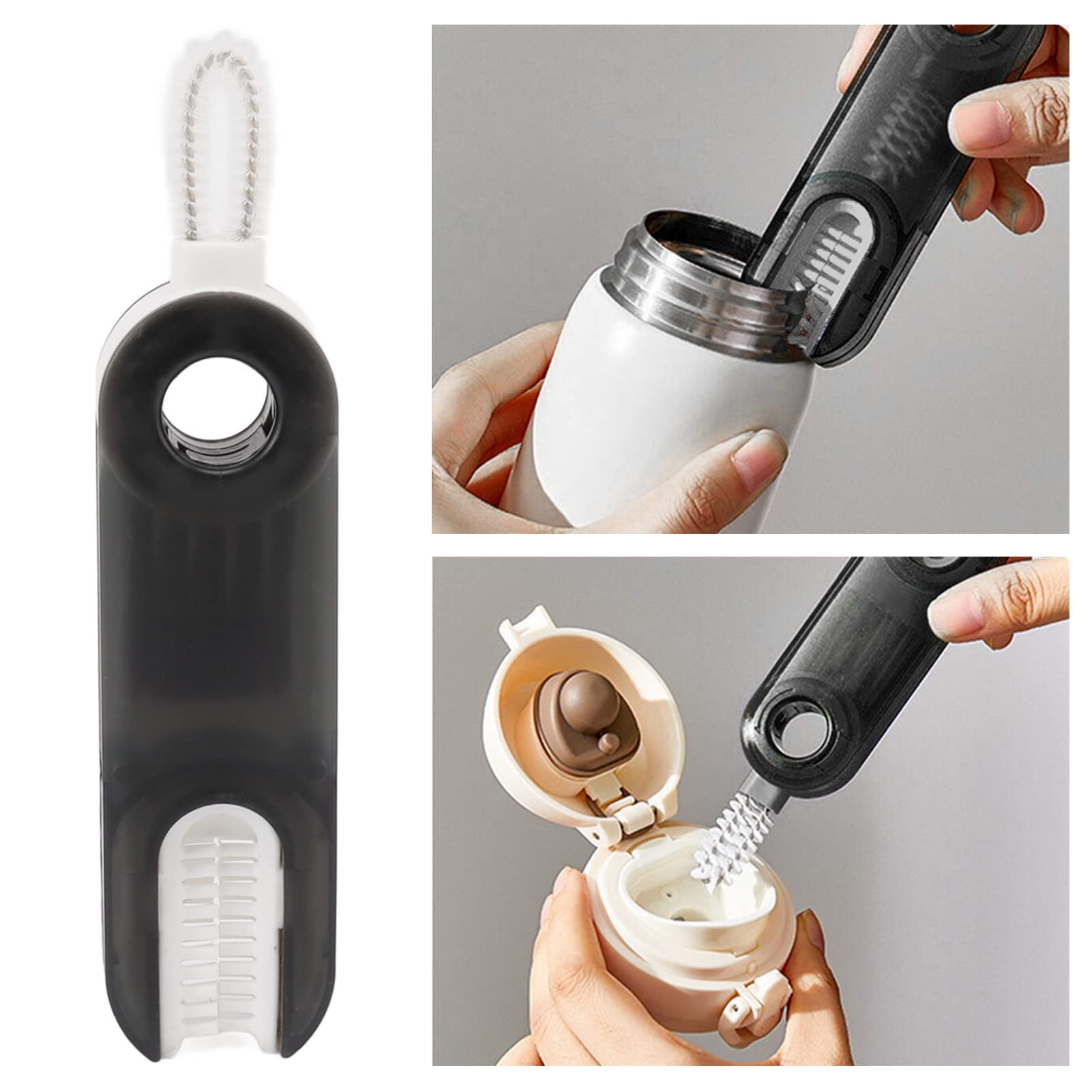 3 in 1 Cup Lid Gap Cleaning Brush Set, 3 in 1 Multifunctional Cleaning Brush
