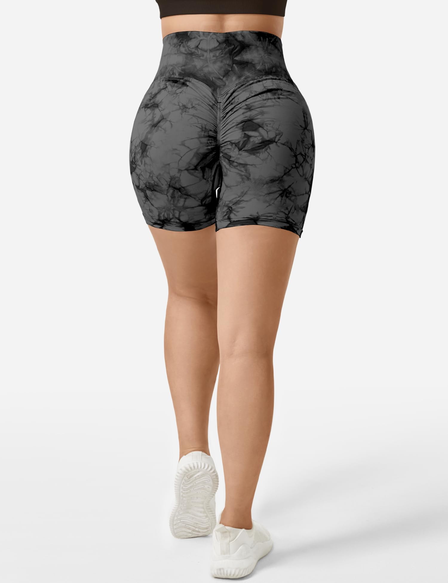 QOQ Womens Workout Biker Shorts Seamless High Waisted Tummy Control Slimming Athletic Gym Yoga Pants