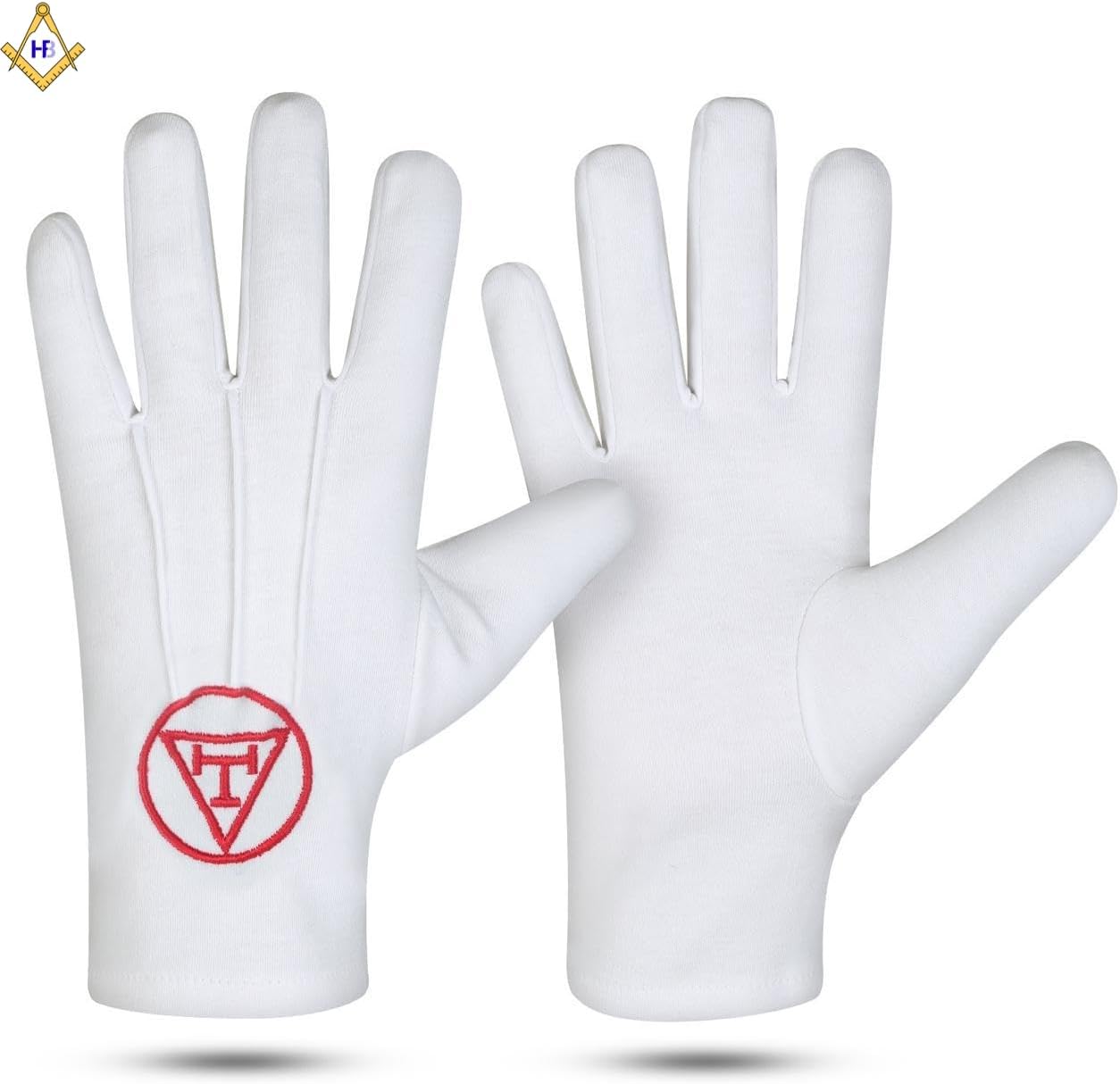 Masonic Royal Arch Triple Tau Embroidered Apron with Chain Collar, Jewel, Gloves & Soft Case Premium Chapter Regalia, Ceremonial Set