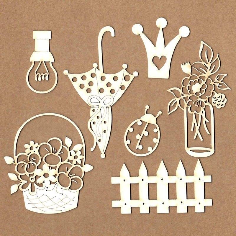 KORA projects - Set de chipboard - Princess Garden – Siluetas de cartón prensado para Scrapbooking y Manualidades