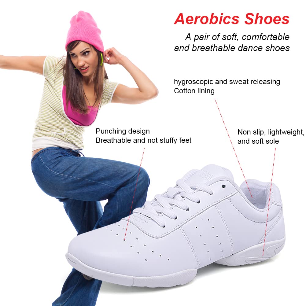 Padgene Scarpe Jazz Donna Scarpe da Ginnastica Lacci Cuscino Traspirante Signore Suole Divise Scarpe da Danza a Camminare Sportive