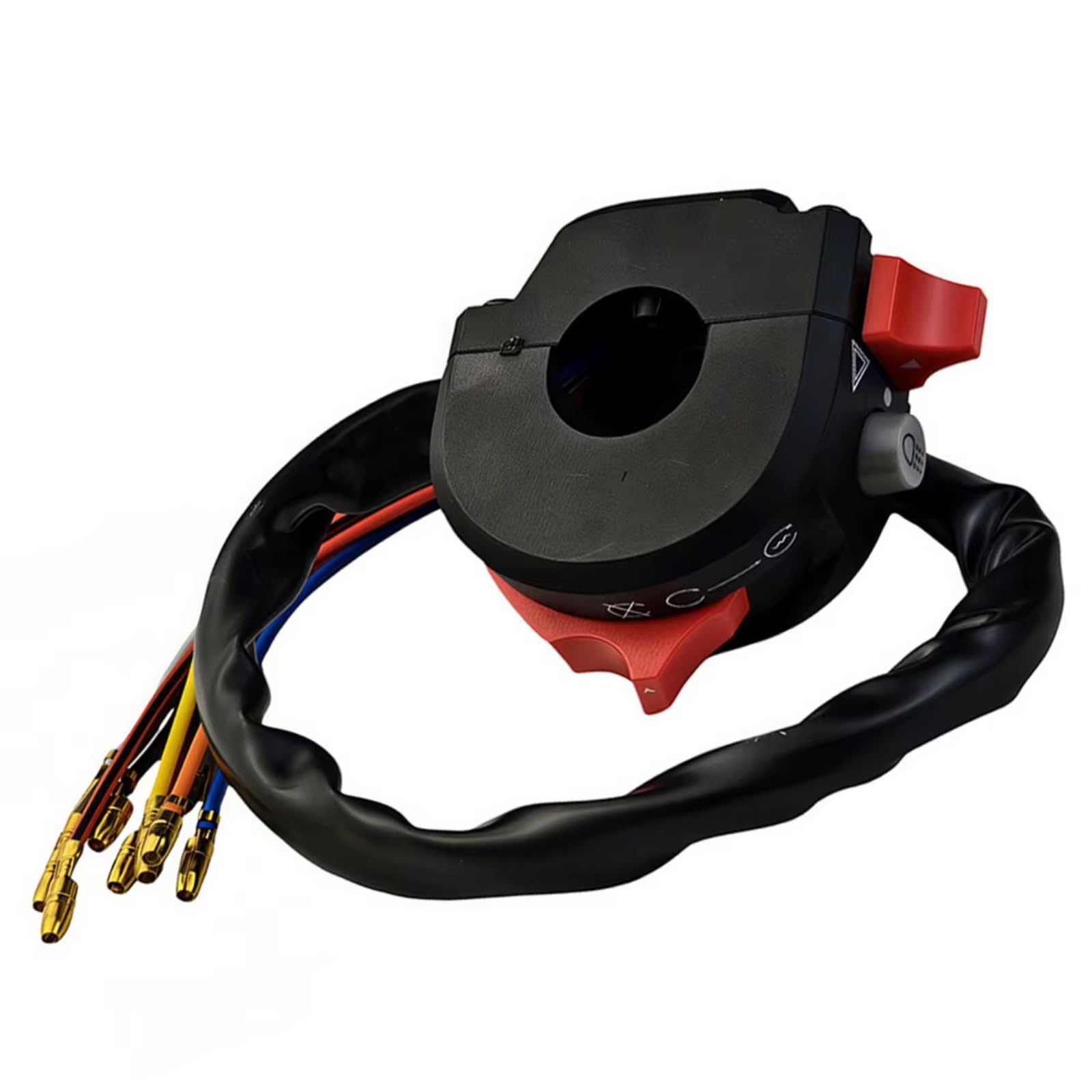 Interruptor señal moto Mando De Interruptores Para Manillar De Motocicleta Conjunto Universal Para El Lado Derecho Con Claxon Arranque/parada Del Motor E Intermitentes