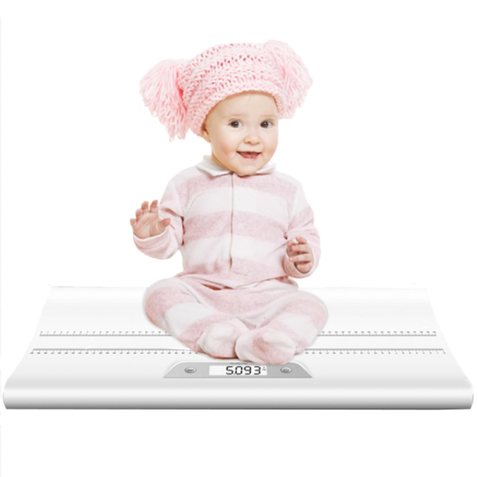 Tragbare Haustier-Babywaage mit LCD-Großbildschirm, intelligente Verriegelung, Tara-Wiegung, multifunktionale elektronische Waage mit Tablett